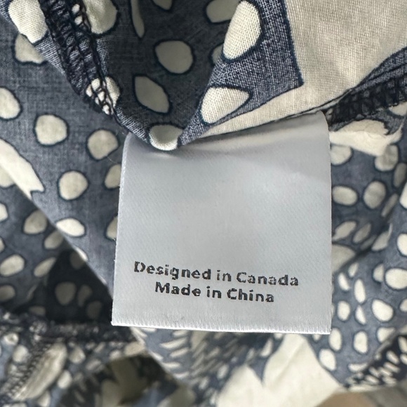 Red Sky Navy & Ivory Floral Cotton 50s "House Dress." Size S. Very Oversized! - Picture 12 of 12